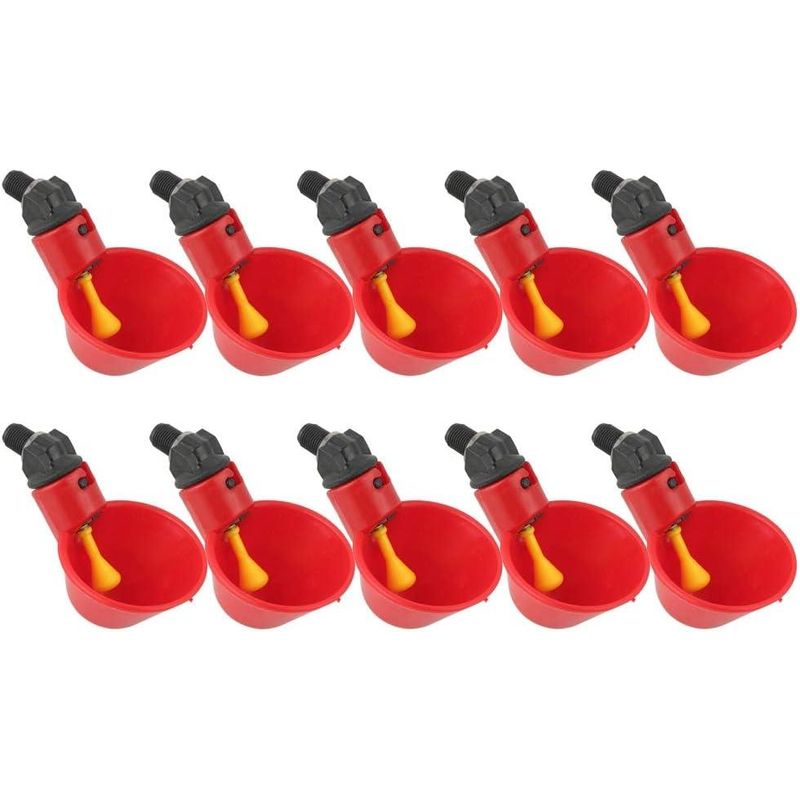 Casa si Gradina - Gradinarit si plante - Produse zootehnice - Adapatoare animale - Set 10 dozatoare apa pentru animale, Plastic, Automat, Rosu - Infinity.ro