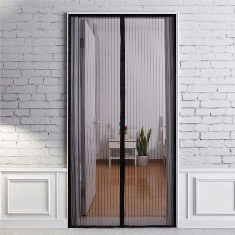 Casa si Gradina - Constructii - Ferestre si accesorii - Accesorii ferestre - Plasa anti-insecte, pentru usa, 100x220 cm, inchidere magnetica, negru - Infinity.ro