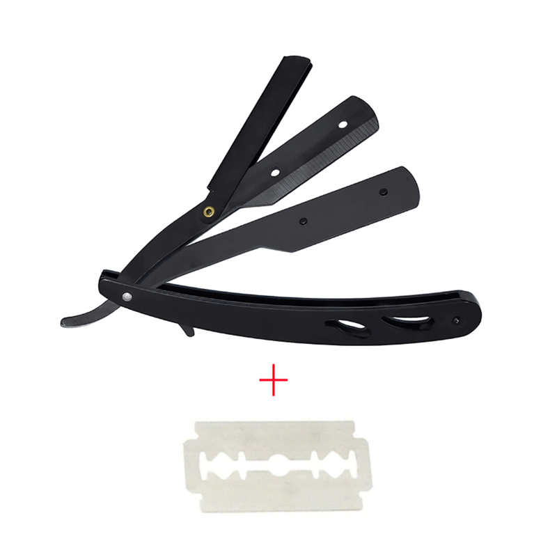 Ingrijire personala si Cosmetice - Aparate & accesorii ingrijire personala - Aparate de ras si tuns - Aparate de ras clasice - Brici profesional pentru barbierit si ras capilar, brici din otel inoxidabil, lungime 14 cm, negru - Infinity.ro