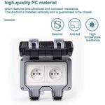 Casa si Gradina - Electrice - Prize - Priza dubla, Policarbonat, Pentru exterior, Rezistenta la apa, Gri/Alb - Infinity.ro