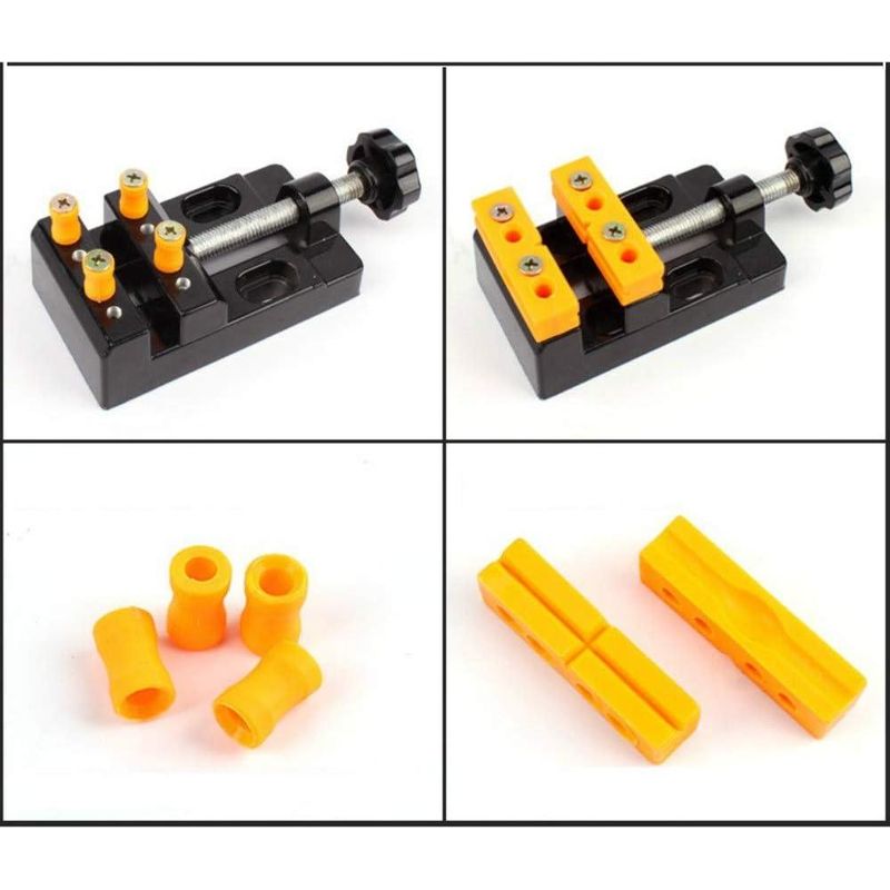 Casa si Gradina - Constructii - Scule electrice si accesorii - Menghine si cleme fixare - Set mini menghina, Aluminiu/Plastic, 53 mm, Negru/Galben - Infinity.ro