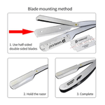 Ingrijire personala si Cosmetice - Aparate & accesorii ingrijire personala - Aparate de ras si tuns - Aparate de ras clasice - Brici profesional pentru barbierit si ras capilar, brici din otel inoxidabil, lungime 14 cm, negru - Infinity.ro