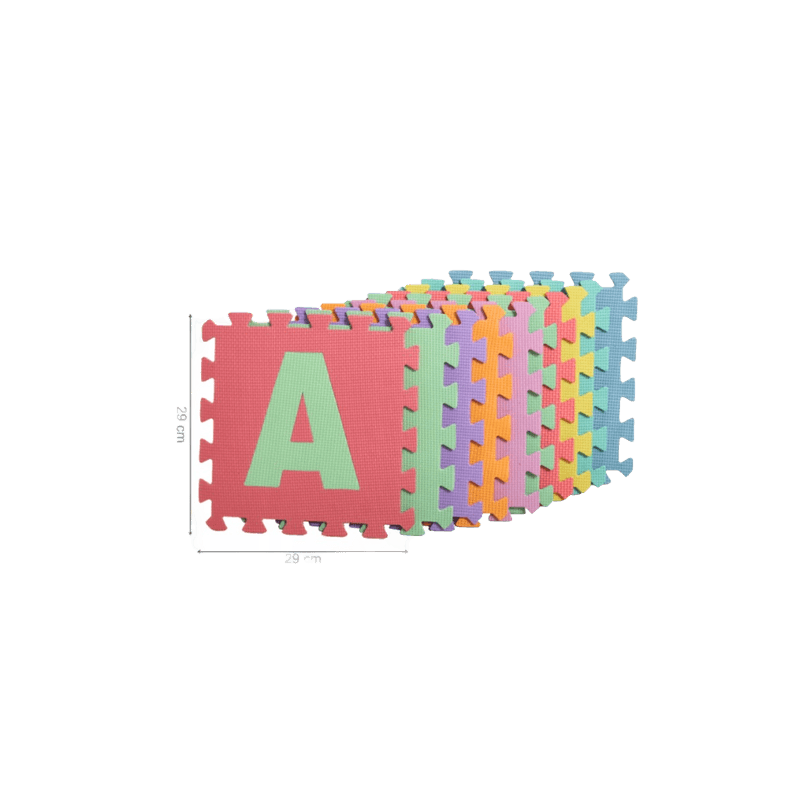 Jucarii, Copii si Bebe - Jucarii si jocuri - Jocuri si puzzle - Puzzle - Covor puzzle din spuma, 10 piese cu litere,29x29 cm Multicolor - Infinity.ro