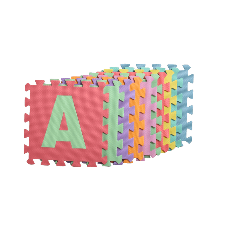 Jucarii, Copii si Bebe - Jucarii si jocuri - Jocuri si puzzle - Puzzle - Covor puzzle din spuma, 10 piese cu litere,29x29 cm Multicolor - Infinity.ro