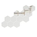 Casa si Gradina - Decoratiuni - Oglinzi - Set 12 stickere din acril auto-adezive, tip oglinda decorativa, 3D, 177x153x90mm, Argintiu - Infinity.ro