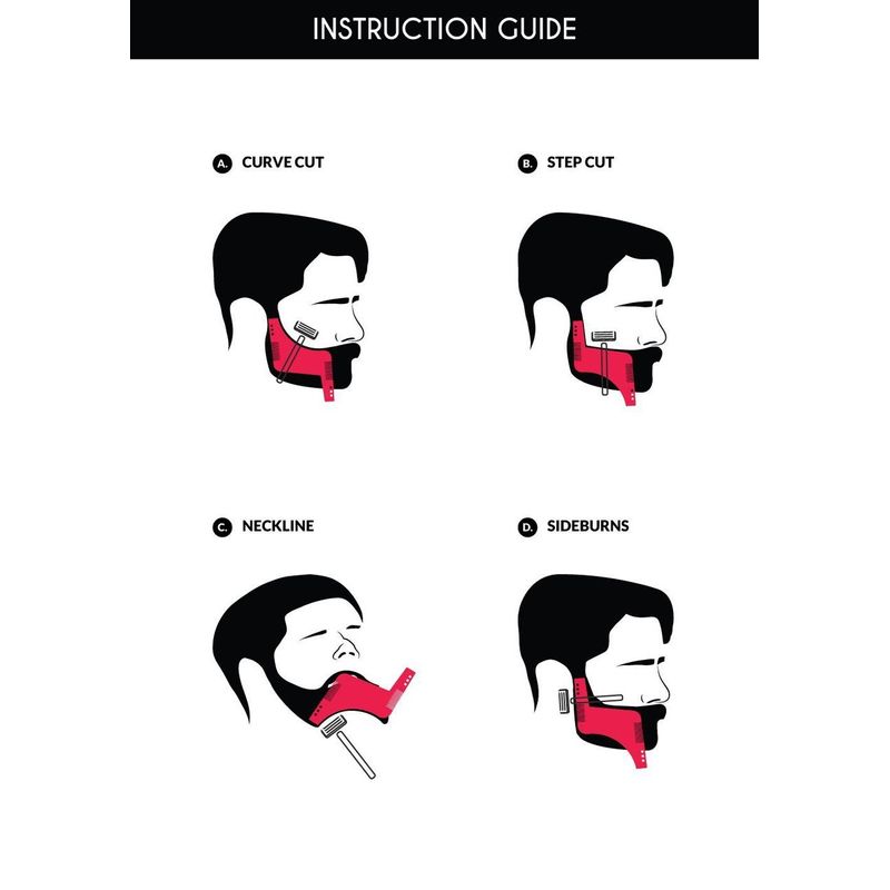 Ingrijire personala si Cosmetice - Ingrijire personala - Ingrijire par - Perii de par si piepteni - Pieptene Contur Barba & Mustata MyStyle PRO / Sablon pentru Barba & Mustata ca la Salon - Transparent - Infinity.ro