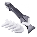 Casa si Gradina - Constructii - Vopsea si tencuieli - Unelte de vopsit si tencuit - Dispozitiv pentru intinderea si curatarea siliconului tip spatula, 5 capete interschimbabile, Gri, RBT-BBL8126 - Infinity.ro