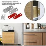 Casa si Gradina - Mobilier - Feronerie si accesorii mobila - Set de 8 inchizatoare magnetice, cu 32 suruburi, pentru usa, dulap, Argintiu - Infinity.ro