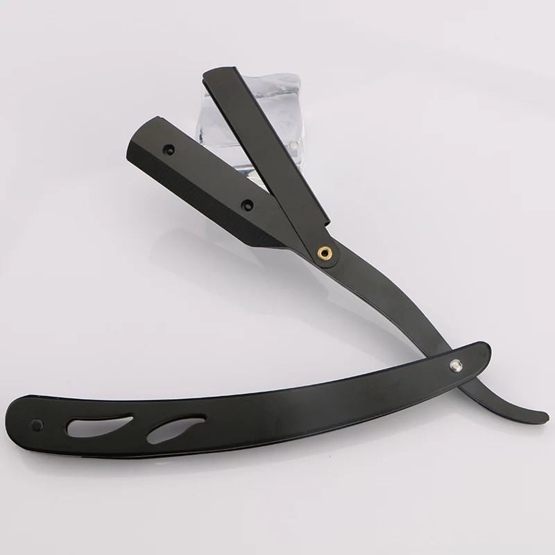 Ingrijire personala si Cosmetice - Aparate & accesorii ingrijire personala - Aparate de ras si tuns - Aparate de ras clasice - Brici metalic cu lama clasica pentru tuns / barbierit, culoare negru - Infinity.ro