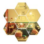 Casa si Gradina - Decoratiuni - Oglinzi - Set 12 stickere auto-adezive, tip oglinda decorativa, 3D, 126x110x63mm, Aurii - Infinity.ro