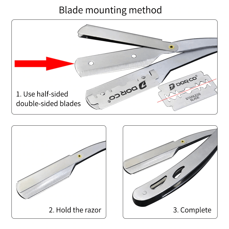 Ingrijire personala si Cosmetice - Ingrijire personala - Ingrijire par - Perii de par si piepteni - Set profesional pieptene / sablon contur barba & mustata + Brici profesional pentru barbierit si ras capilar, - Infinity.ro