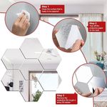 Casa si Gradina - Decoratiuni - Oglinzi - Set 12 stickere auto-adezive, tip oglinda decorativa, 3D, 126x110x63mm, Aurii - Infinity.ro