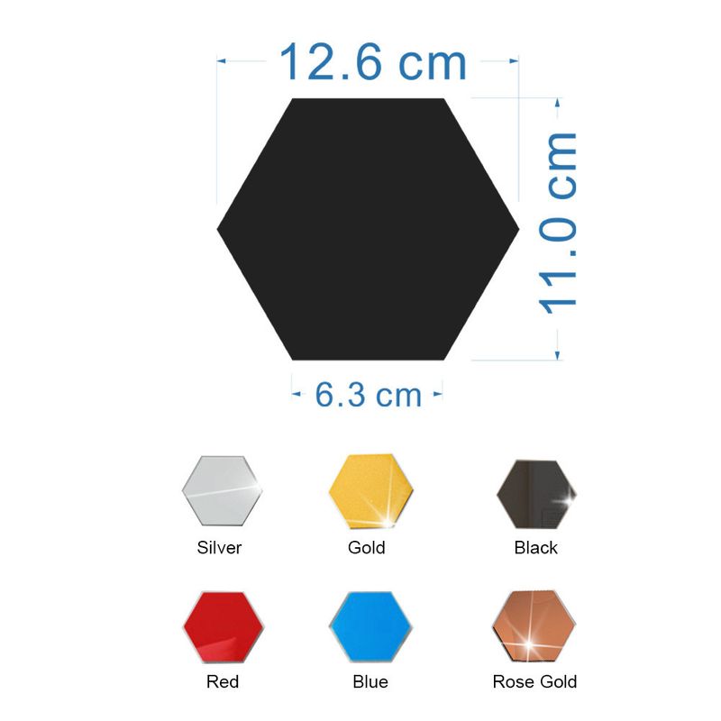 Casa si Gradina - Decoratiuni - Oglinzi - Set 12 stickere auto-adezive, tip oglinda decorativa, 3D, 126x110x63mm, Aurii - Infinity.ro