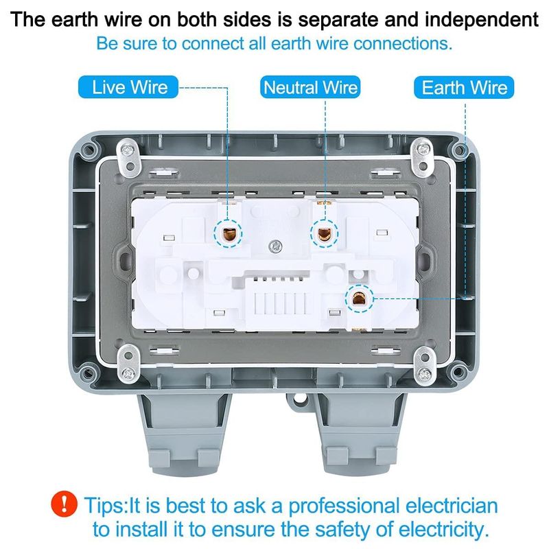 Casa si Gradina - Electrice - Prize - Priza impermeabila exterior, IP66, Gri - Infinity.ro