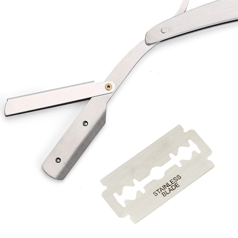 Ingrijire personala si Cosmetice - Ingrijire personala - Ingrijire par - Perii de par si piepteni - Set profesional pieptene / sablon contur barba & mustata + Brici profesional pentru barbierit si ras capilar, - Infinity.ro