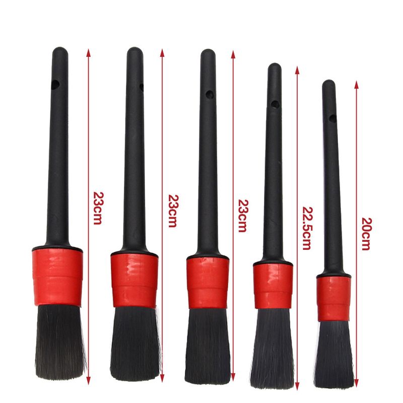 Auto si Moto - Piese auto si accesorii - Piese auto - Tuning - Se 5 pensule cosmetica auto, TopGearWorld, Polipropilena, Negru - Infinity.ro