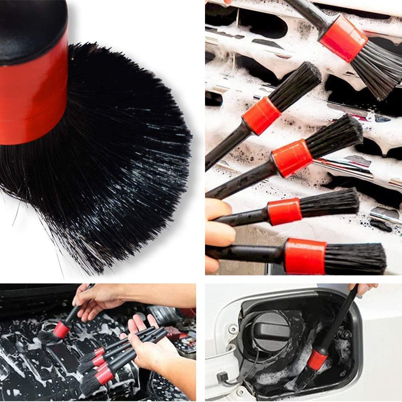 Auto si Moto - Piese auto si accesorii - Piese auto - Tuning - Se 5 pensule cosmetica auto, TopGearWorld, Polipropilena, Negru - Infinity.ro