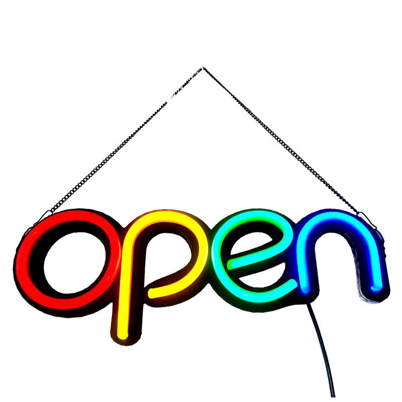 Casa si Gradina - Corpuri si surse de iluminat - Iluminat comercial si industrial - Corpuri iluminat comercial - Reclama semn luminos led neon cu mesaj OPEN - Infinity.ro