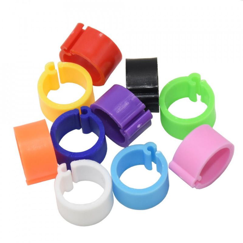 Petshop - Articole imbracaminte - Incaltaminte animale - Set 100 cleme clipsuri de plastic 8mm porumbei sau alte pasari - Infinity.ro