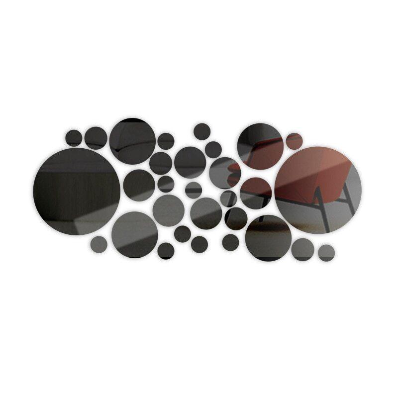 Casa si Gradina - Decoratiuni - Stickere decorative - Stickere decorative rotunde din oglinda acrilica, 21x52 cm, 26 buc, argintiu - Infinity.ro
