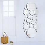 Casa si Gradina - Decoratiuni - Stickere decorative - Stickere decorative rotunde din oglinda acrilica, 21x52 cm, 26 buc, argintiu - Infinity.ro
