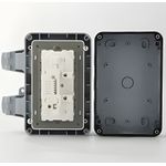 Casa si Gradina - Electrice - Prize - Priza dubla exterior INNOVIX, Model Standard European, 250V/16A, IP66, rezistenta la apa si praf, gri cu - Infinity.ro