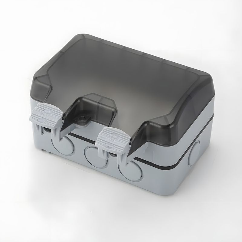 Casa si Gradina - Electrice - Prize - Priza dubla exterior INNOVIX, Model Standard European, 250V/16A, IP66, rezistenta la apa si praf, gri cu - Infinity.ro