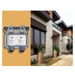 Casa si Gradina - Electrice - Prize - Priza dubla exterior INNOVIX, Model Standard European, 250V/16A, IP66, rezistenta la apa si praf, gri cu - Infinity.ro