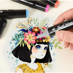 Carti si Birotica - Birotica - Instrumente de scris - Markere si carioci - Set 40 markere multicolore, eSimplu, 2 capete subtire si gros, premium, cu geanta de depozitare - Infinity.ro