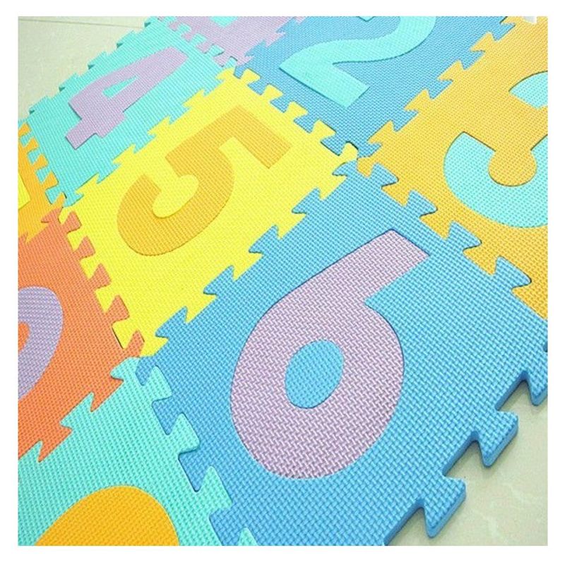 Jucarii, Copii si Bebe - Jucarii si jocuri - Jocuri si puzzle - Puzzle - Covor din spuma tip puzzle cu Cifre pentru copii, antiderapant, termoizolant, impermeabil, 10 piese, 29 x 29 x - Infinity.ro