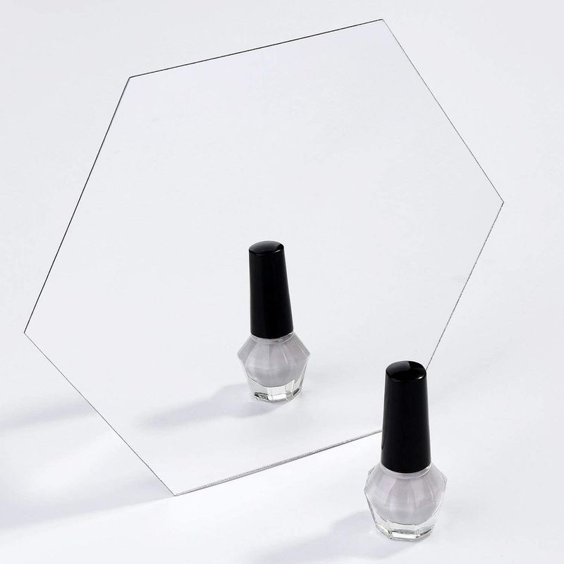 Casa si Gradina - Decoratiuni - Stickere decorative - Set 12 autocolante de perete tip oglinda design Hexagon 140 * 165 mm, Argintiu - Infinity.ro