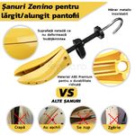Fashion, accesorii si bijuterii - Femei - Incaltaminte femei - Accesorii incaltaminte - Set 2 Sanuri Reglabile Zenino - Alungit si Largit Pantofi, Universal, Arc, Marime 35-42, ABS, Galben - Infinity.ro