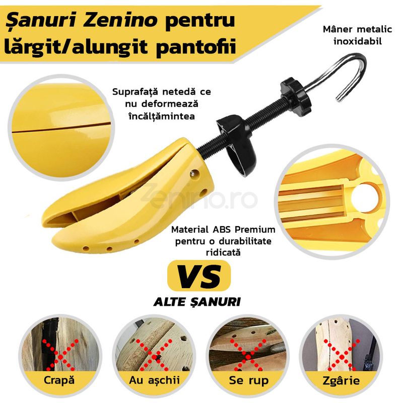 Fashion, accesorii si bijuterii - Femei - Incaltaminte femei - Accesorii incaltaminte - Set 2 Sanuri Reglabile Zenino - Alungit si Largit Pantofi, Universal, Arc, Marime 35-42, ABS, Galben - Infinity.ro