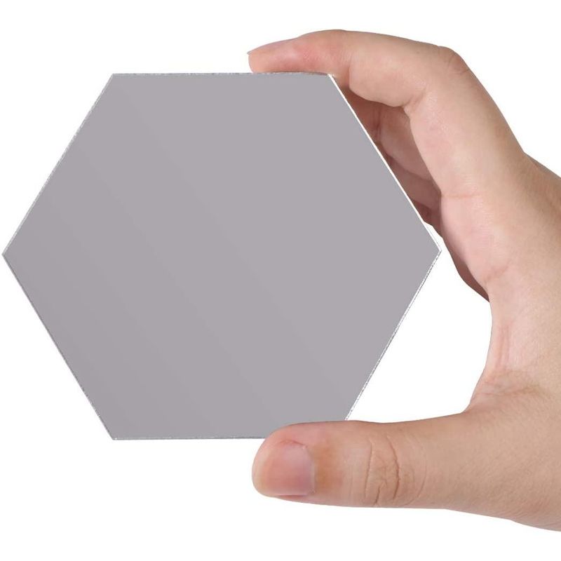 Casa si Gradina - Decoratiuni - Stickere decorative - Set 12 autocolante de perete tip oglinda design Hexagon 140 * 165 mm, Argintiu - Infinity.ro