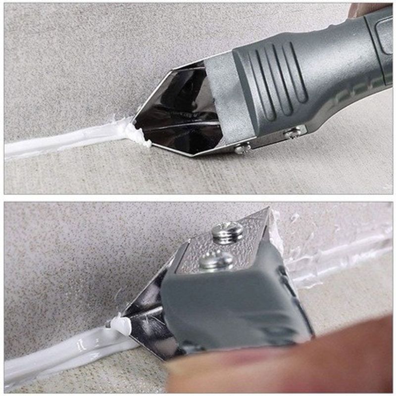 Casa si Gradina - Constructii - Vopsea si tencuieli - Unelte de vopsit si tencuit - Dispozitiv pentru Intinderea si Curatarea Siliconului, Gri, Tip Spatula, 5 Capete Interschimbabile - Infinity.ro