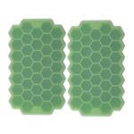 Casa si Gradina - Bucatarie si vesela - Accesorii bar - Forme cuburi de gheata - Set 2 tavi pentru cuburi de gheata, Forma hexagon, 37 cuburi, Silicon, 20.8x12.5x2.5 cm, Verde - Infinity.ro