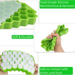 Casa si Gradina - Bucatarie si vesela - Accesorii bar - Forme cuburi de gheata - Set 2 tavi pentru cuburi de gheata, Forma hexagon, 37 cuburi, Silicon, 20.8x12.5x2.5 cm, Verde - Infinity.ro