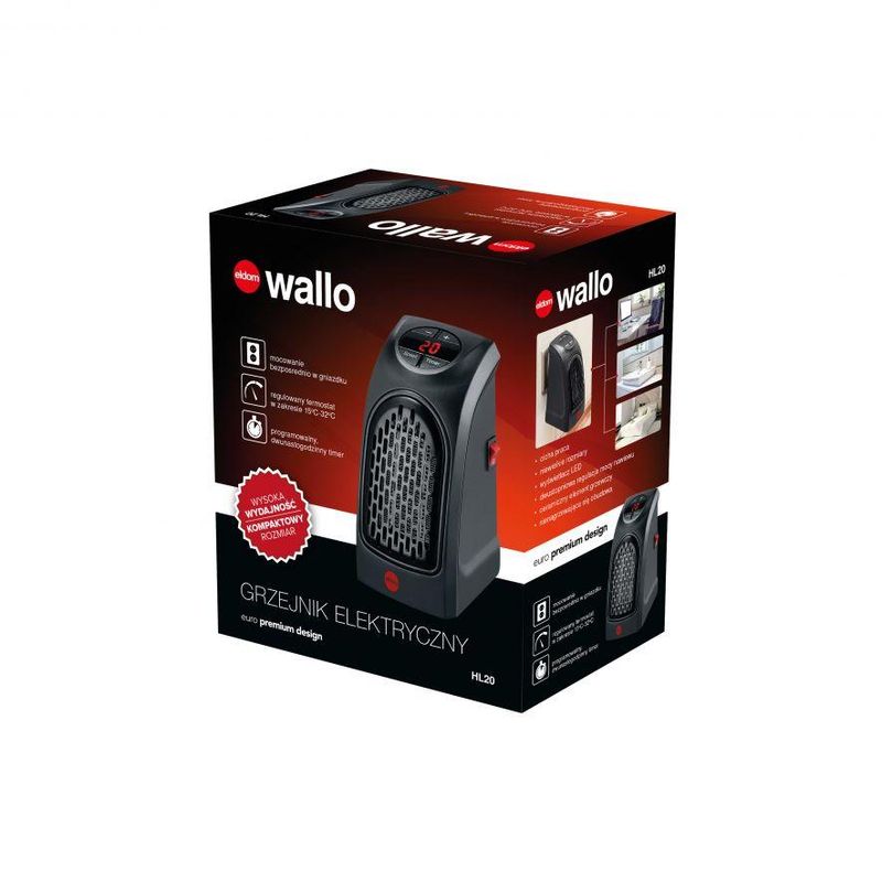 Electronice si Electrocasnice - Climatizare si sisteme de incalzire - Aparate incalzire aer - Aeroterme - Mini Radiator Aeroterma Electrica MARCA Eldom pentru Camera sau Birou, Afisaj LED cu Controlul Temperaturii, - Infinity.ro