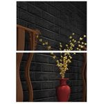Casa si Gradina - Decoratiuni - Tapet - Tapet 3D Black design perete modern din caramida in relief, Autoadeziv , 77x70 cm - Infinity.ro