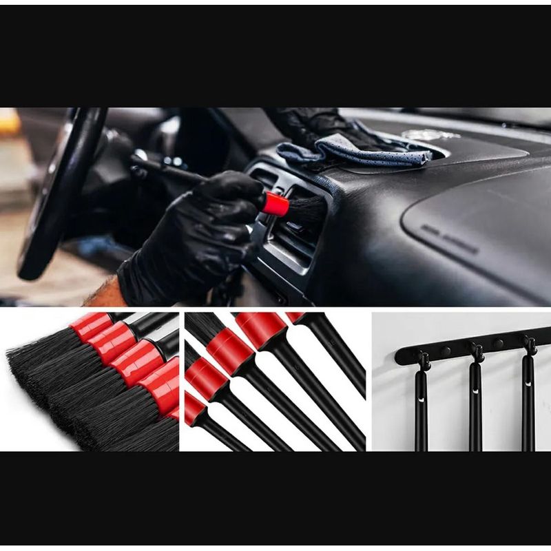 Auto si Moto - Piese auto si accesorii - Piese auto - Tuning - Set 5 pensule detailing auto, din plastic si nailon, lungimea perilor 5 cm, dimensiune toatala - Infinity.ro