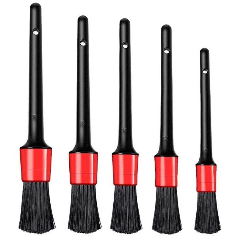 Auto si Moto - Piese auto si accesorii - Piese auto - Tuning - Set 5 pensule detailing auto, din plastic si nailon, lungimea perilor 5 cm, dimensiune toatala - Infinity.ro