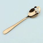 Casa si Gradina - Bucatarie si vesela - Ustensile bucatarie - Polonice, linguri si clesti de bucatarie - Lingurita in forma de craniu pentru zahar, inghetata, bomboane, etc., GOLD, - Infinity.ro