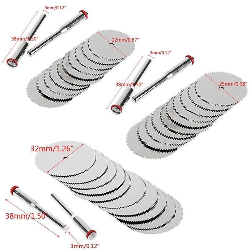 Casa si Gradina - Constructii - Scule electrice si accesorii - Accesorii fierastraie electrice - Set 10 discuri de taiere cu tija, Inox, 22/25/32 mm, Argintiu - Infinity.ro
