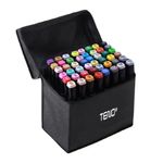 Carti si Birotica - Birotica - Instrumente de scris - Markere si carioci - Set 48 Markere, geanta de depozitare inclusa, 2 tipuri de varf, pe baza de alcool, culori intense, - Infinity.ro