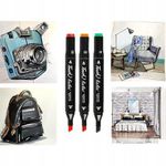 Carti si Birotica - Birotica - Instrumente de scris - Markere si carioci - Set 40 markere, 2 capete subtire si gros, cu geanta de depozitare, multicolore - Infinity.ro