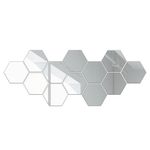 Casa si Gradina - Decoratiuni - Oglinzi - Set 12 autocolante de perete tip oglinda, 126 * 110 * 63mm, Argintiu - Infinity.ro