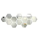 Casa si Gradina - Decoratiuni - Oglinzi - Set 12 autocolante de perete tip oglinda, 126 * 110 * 63mm, Argintiu - Infinity.ro