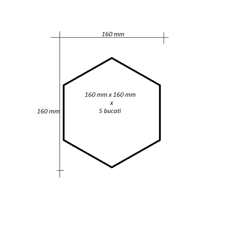 Casa si Gradina - Decoratiuni - Stickere decorative - Set Stickere Acril Decorative, Hexagon, 160 mm x 160 mm x 5 bucati - Infinity.ro