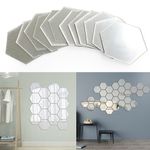 Casa si Gradina - Decoratiuni - Oglinzi - Set 12 autocolante de perete tip oglinda, 126 * 110 * 63mm, Argintiu - Infinity.ro