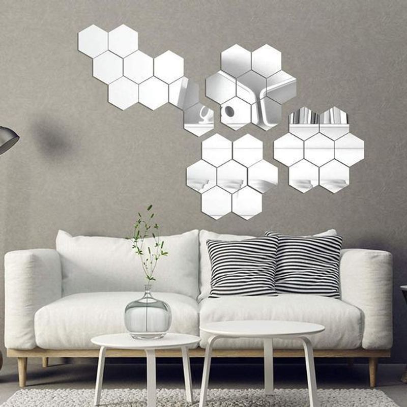 Casa si Gradina - Decoratiuni - Stickere decorative - Set Stickere Acril Decorative, Hexagon, 160 mm x 160 mm x 5 bucati - Infinity.ro